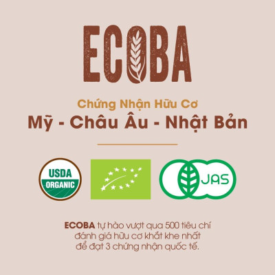Gạo lứt trắng hữu cơ cao cấp/ECOBA Kim Mễ 1kg