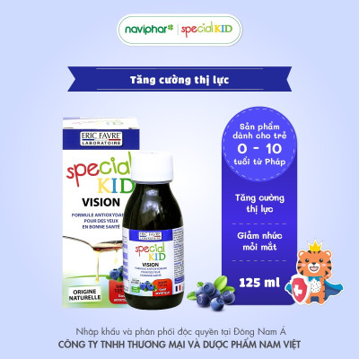 TPBVSK Special Kid Vision - Siro tăng cường thị lực, cơ chế bảo vệ mắt 3 lớp, hỗ trợ ngăn ngừa ánh sáng xanh (125ml) [Nhập khẩu Pháp]