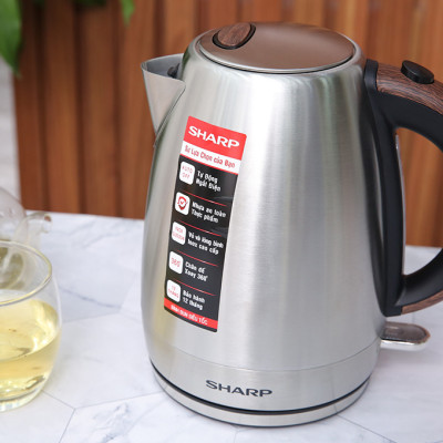 Bình đun siêu tốc Sharp 1.7 lít EKJ-17EVSD-WD - Hàng chính hãng