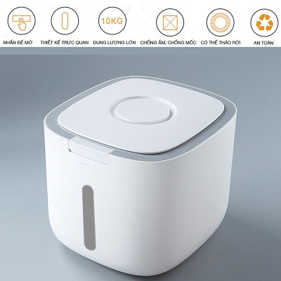 Thùng Đựng Gạo Cao Cấp MINIIN 5kg & 10kg - Thùng Đựng Gạo Nắp Đậy Thông Minh, Thiết Kế Hiện Đại & Đẹp Mắt, Chất Liệu ABS &PP An Toàn Chống Nước, Chống Ẩm Mốc, Mối Mọt - Hàng Nhập Khẩu