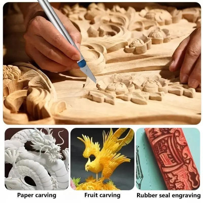 Comco 2 Bộ Dao Trổ 13 Lưỡi+ 3 Cán Dao Inox Chống Trơn Chuyên Dụng Khắc Tỉa Thủ Công