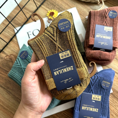 5 đôi tất nam cổ trung 100% cotton