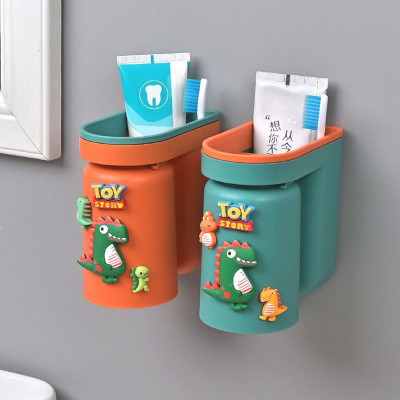 Kệ để bàn chải kem đánh răng dán tường, kệ nhà tắm để ly cho bé, Giá treo để bàn chải đánh răng siêu dính ,Cốc Để Bàn Chải Kem Đánh Răng