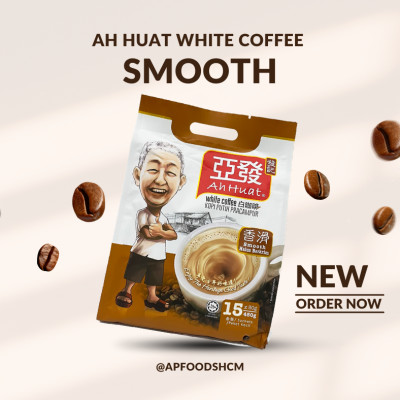[Gói lẻ] Cà phê trắng ông già hoà tan Malaysia - Vị Smooth (Ah Huat White Coffee - Smooth)