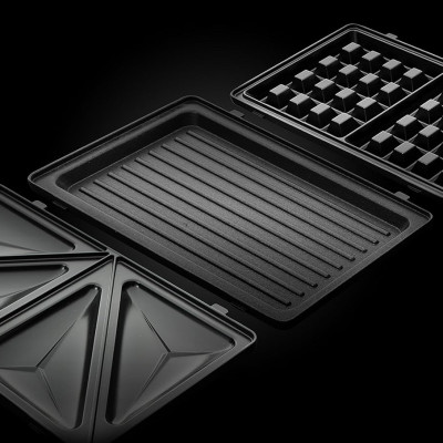 Máy Nướng Bánh Mì Hotdog, Waffle, Sandwich Tam Giác 3 Trong 1 Russell Hobbs 24540-56 Fiesta 750W 2 Phần - Hàng Chính Hãng Nhập Khẩu