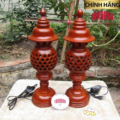 Đèn Thờ Cúng Gia Tiên Quả Dứa Bằng Gỗ Thương Hiệu TOKDODO ( Đủ Size)