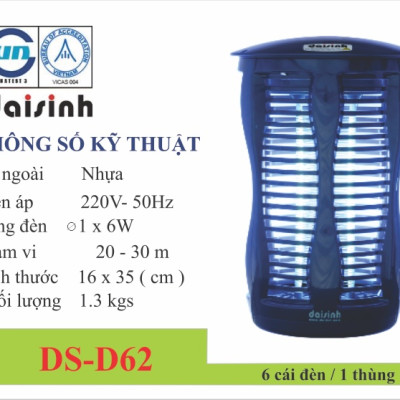 Đèn diệt côn trùng Đại Sinh D62 tặng kèm bóng thay thế