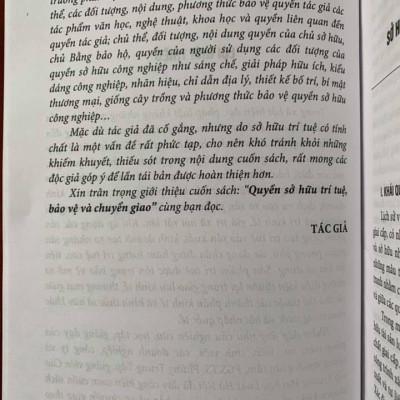 Quyền sở hữu trí tuệ, bảo vệ và chuyển giao (Sách chuyên khảo)