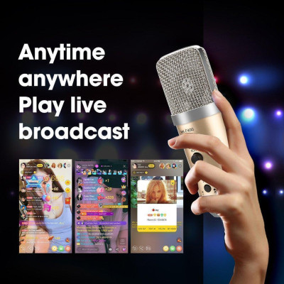 SOAIY Microphone Thu Âm Live Stream MK-F400USB - Kết nối qua cổng USB - Hàng Nhập Khẩu