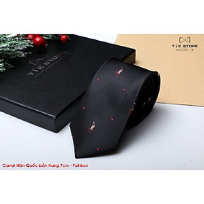 Cà Vạt Nam Bản trung 7cm màu Xanh con ngựa - Cavat Hàn Quốc Dành Cho Chú rể, Công Sở Cao Cấp Full box