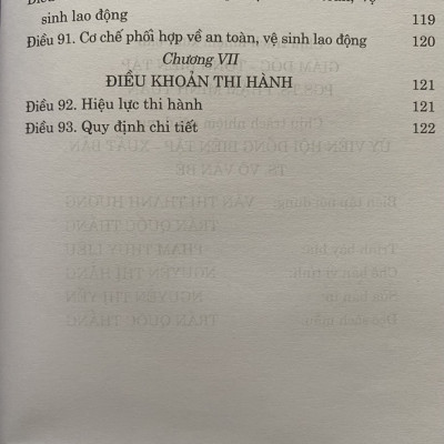 Luật  An Toàn, Vệ Sinh Lao Động ( hiện hành ) 