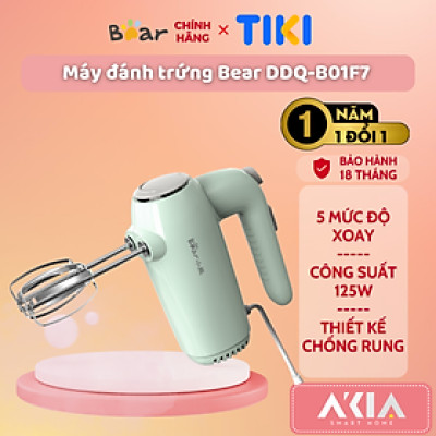 Máy đánh trứng cầm tay Bear DDQ-B01F7 - 5 mức độ, Chống rung - Bảo hành 18 tháng, Hàng chính hãng