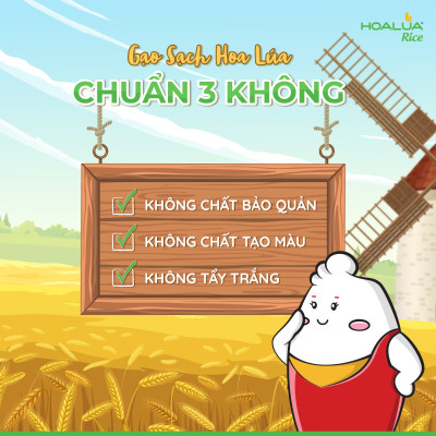 Gạo Hoa Lúa Xanh - Túi 5kg - Dẻo vừa, Mềm cơm, Thơm tự nhiên