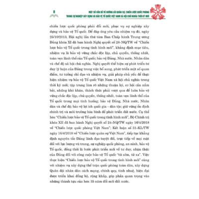 Một số vấn đề về đường lối quân sự, chiến lược quốc phòng trong sự nghiệp xây dựng và bảo vệ Tổ quốc Việt Nam xã hội chủ nghĩa thời kỳ mới (Bìa mềm)