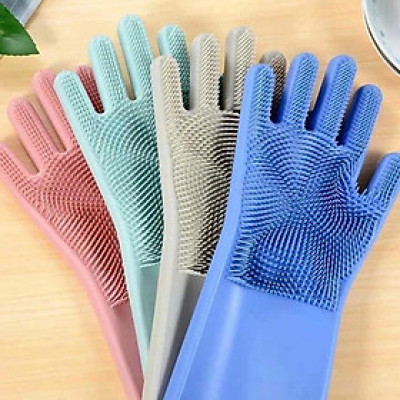 Găng Tay Rửa Bát, Vệ Sinh Nhà Cửa Có Lớp Gai Siêu Dai Chịu Nhiệt Cao - Găng Tay Silicon Cao Su Đồng Chống Nước