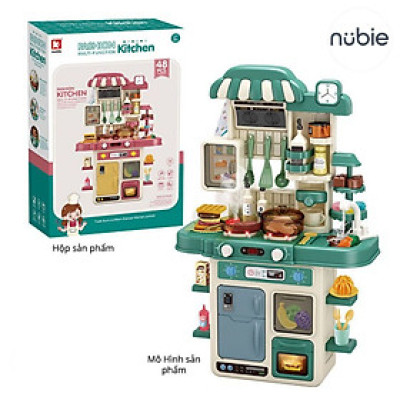 Đồ Chơi Nấu Ăn Cho Bé 48 Chi Tiết Có Tạo Khói, Đồ Chơi Nhà Bếp Nhà Bếp Cỡ Lớn Cho Bé Từ 2-6 Tuổi-Màu Hồng