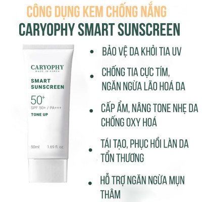 Kem Chống Nắng Caryophy Smart Sunscreen SPF50+ PA +++ Tone Up 50ml