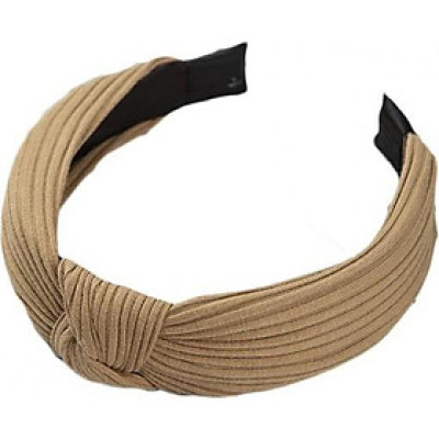 Bờm cài tóc turban nữ màu nâu nhạt bản to BN28G