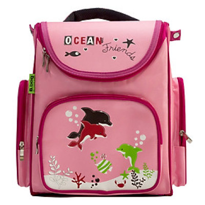 Cặp Học Sinh Chống Gù Ocean Friends B.BAG B-12-017 (28.8 x 36.5 m) - Hồng Nhạt