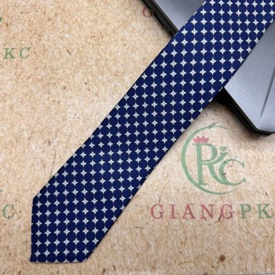 Cà vạt nam mẫu thắt sẵn dây kéo bản nhỏ 6cm mẫu xanh đen họa tiết tròn
