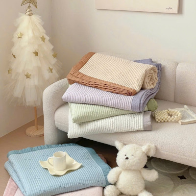 Bộ chăn chần ga gối thêu sợi tencel tự nhiên LIDACO ga phủ chần bông mềm êm decor cho phòng ngủ vintage