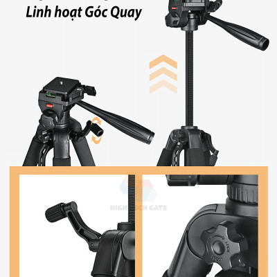 tripod chân đế điện thoại, máy ảnh G-185 hỗ trợ quay chụp video, livestream, quay live tik tok chống rung lắc, cứng cáp, hàng chính hãng