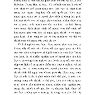 Ngoại giao văn hóa Mỹ trong hai thập niên đầu thế kỷ XXI - bản in 2024