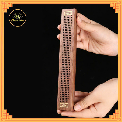 Set Hộp Đốt Nhang Và Ống Gỗ Đựng Nhang Trầm Hương Không Tăm Lư xông nhang trầm hương nhang que bằng gỗ hương kèm túi