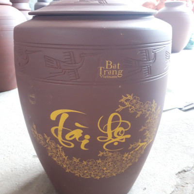 Hũ đựng gạo gốm sứ Bát Tràng loại 15Kg