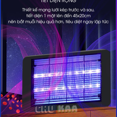 Đèn bắt muỗi, đèn diệt côn trùng, máy diệt ruồi tự động bằng sóng ánh sáng, máy bắt muỗi có lưới bảo vệ an toàn, sử dụng tại nhà, cơ quan trường học, quán ăn