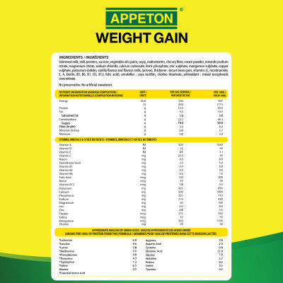 Thùng Sữa Appeton Weight Gain cho Người lớn hương Vanilla lon 900g - 6 Lon