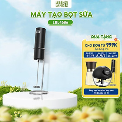 Máy đánh bọt cầm tay Lebenlang LBL4586, chạy bằng PIN 2A tiện lợi, công suất 10W – hàng chính hãng