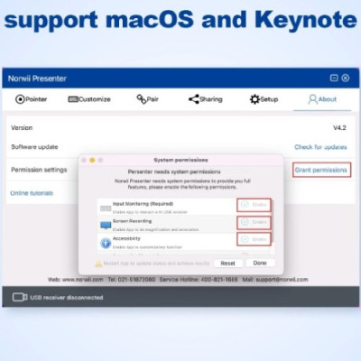 Bút trình chiếu NORWii kĩ thuật số N95S PRO LASER đỏ đầu nhận tích hợp thẻ nhớ 256MB dành cho màn hình LED và màn chiếu , hàng chính hãng