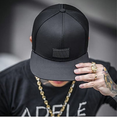 Nón hiphop, mũ snapback logo vuông phối vải kaki form chuẩn thời trang đường phố cao cấp