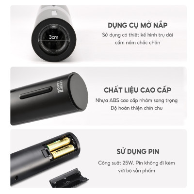 Bộ mở rượu vang Lebenlang LBL2021, dụng cụ mở nút chai rượu vang bằng pin, không kèm pin - hàng chính hãng