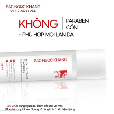 Combo 5 món Nước tẩy trang 145ml + Sữa rửa mặt 100g + Nước hoa hồng 145ml + Kem chống nắng 50g + Kem dưỡng da ban đêm 30g [Sắc Ngọc Khang official]