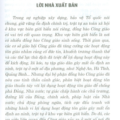 Công Tác Vận Động Đồng Bào Công Giáo Tham Gia Giữ Gìn An Ninh, Trật Tự Ở Khu Vực Biên Giới Biển