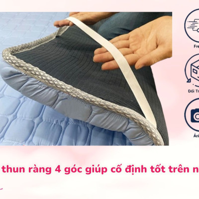 Topper Foam Kingroll Cao Cấp Dày 5cm Có Thun Ràng Đủ Size Giao Màu Ngẫu Nhiên (Tặng Kèm Drap Nệm)