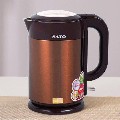 Ấm siêu tốc SATO 17ST37 1.8L - Ruột ấm  bằng inox cao cấp không gỉ, vỏ ngoài ấm bằng nhựa cao cấp cách nhiệt - Công suất 1500W đun sôi nước nhanh chóng - Miễn phí vận chuyển toàn quốc - Hàng chính hãng