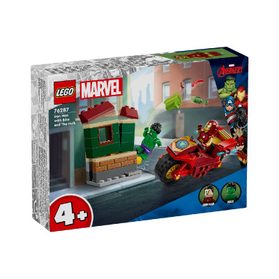 LEGO SUPERHEROES 76287 Đồ Chơi Lắp Ráp Xe Máy Của Iron Man Và Người Khổng Lồ (68 chi tiết)