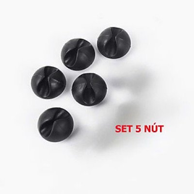 SET 5 Nút Silicon Giữ Dây, Dán Cố Định Dây Cáp Sạc, Dây Điện, Tai Nghe Sắp Xếp Gọn Gàng Cho Bàn Làm Việc. Takyhome 5680