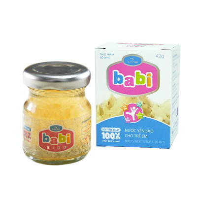 Combo 5 hũ Babi Bird 42g - Nước Yến Sào Chưng Đường Phèn Sợi Yến Thật 100%