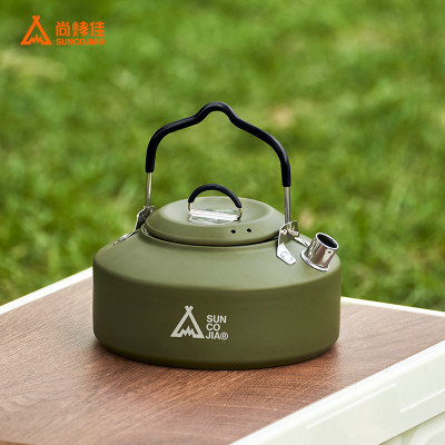 Ấm đun nước dã ngoại 1L-Suncojia, ấm inox 304 không gỉ, nhỏ gọn di động, dùng cho cắm trại dã ngoại