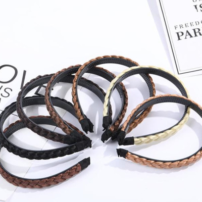 Bờm tóc nam nữ unisex kiểu giả tóc tết dễ thương BN97 mẫu mới - Vàng sáng s1