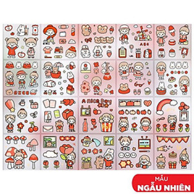 Bộ 20 Tờ Sticker Nhiều Hình Cô Gái Và Bé Thỏ - Telado MSTZ-07/2-6 (Mẫu Màu Giao Ngẫu Nhiên)