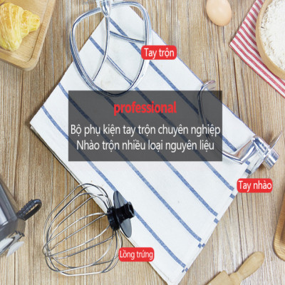 Máy trộn bột, đánh trứng 3 tốc độ đánh cao cấp thương hiệu DSP - 2 màu: Đen và Trắng - Công suất: 1000W - Dung tích: 5.0 lít - Hàng Nhập Khẩu