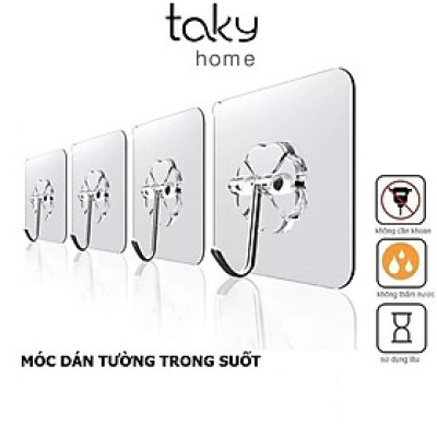 SET 5 Móc Dán Tường Trong Suốt, Treo Đồ Tiện Dụng, Móc Treo Đa Năng, Dính Tường Siêu Dính, Giá Rẻ. TakyHome 2213Set5
