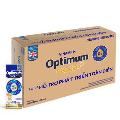 Thùng 48 Hộp Sữa Bột Pha Sẵn Vinamilk Optimum Gold 180ml