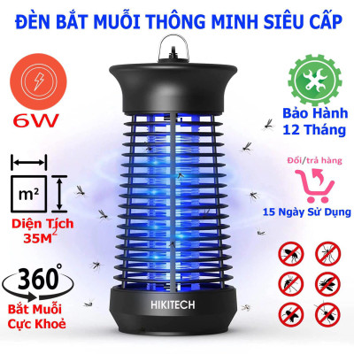 Máy Bắt Muỗi Thông Minh HIKITECH, Diệt Côn Trùng Đa Năng, Hiệu Quả. Tặng kèm Chổi Vệ Sinh Lồng Đèn