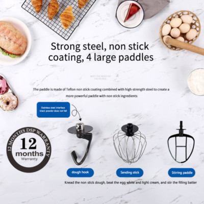 Máy trộn bột, đánh trứng 6.5 lít cao cấp DSP KM3025, 10 tốc độ đánh, công suất 1200W - HÀNG NHẬP KHẨU 